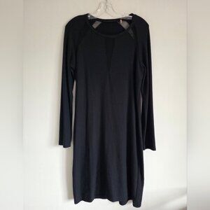 TAHARI | Sweatshirt Dress Mesh Details Black Sz XL